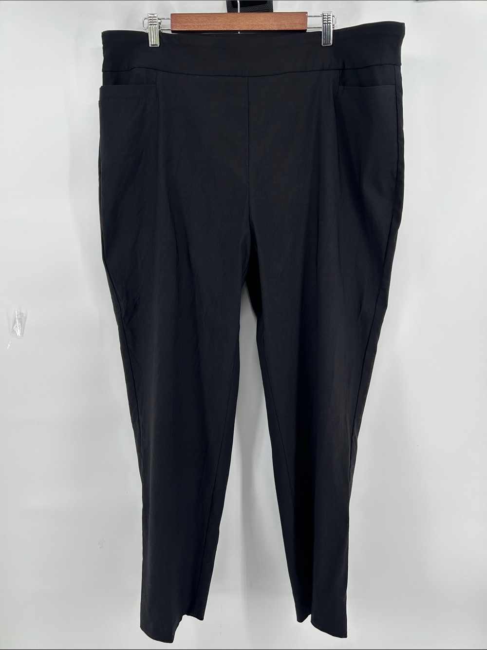 Kim Rogers Tummy Control Black Stretch Dress Pants Sleek Tailored Cut Sz 22W S